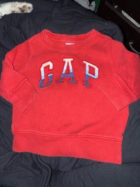 GAP Red Kids Sweatshirt with Blue Accent Logo